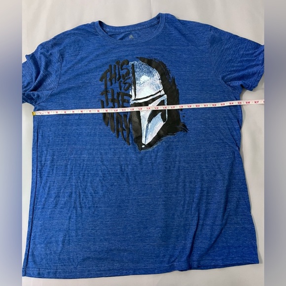 The Mandalorian Shirt Mens Sz 2XL  Blue Graphic Crew Neck Short Sleeve Star Wars - Picture 3 of 8
